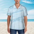 thumbnail image 4 of Lsque Light Blue Marble pattern Hawaiian Shirt for Men, Unisex Summer Beach Casual Short Sleeve Button Down Shirts-Medium, 4 of 9