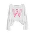thumbnail image 4 of Birdeem Chandail pour Femmes, Journée de Sensibilisation au Cancer du Sein Imprimé Col Rond Manches Longues Mode Haut, Pulls pour Femmes, Longs Pulls pour Femmes, 4 of 4