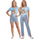 thumbnail image 1 of Pijama De 3 Piezas Mujer Pantalon Short Y Playera A Juego, 1 of 5
