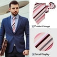 thumbnail image 4 of MENDENG Pink 3.15" Adjustable Zipper Ties for Men Woven Striped Neckties for Dances Party Fashion, 4 of 4