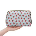 thumbnail image 5 of Bingfone Hand Drawn Strawberry Print Leather Makeup Bag, Portable Hand-held Zipper Female Cosmetic Bag Toiletry Bag, Suitable for Home and Travel, 5 of 6