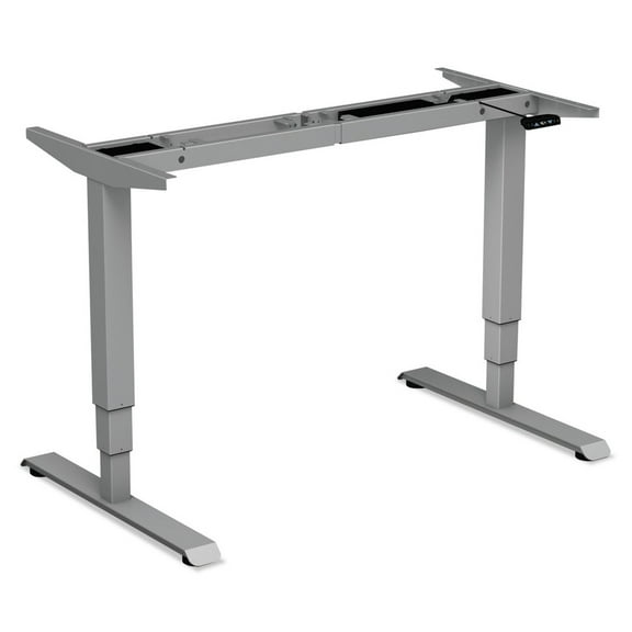 Alera ALEHT3SAG AdaptivErgo 48.06 in. x 24.35 in. x 25 in. to 50.7 in. Sit-Stand 3-Stage Electric Height-Adjustable Table Base - Gray