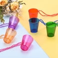thumbnail image 4 of Uxcell 2 Pcs Shot Glass Necklaces, 2 oz Shot Cups on Beaded Necklace, Plastic Glass Cups Bead Chain Striped for Party, Orange, 4 of 7