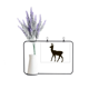 thumbnail image 1 of Roe Deer animal negro descripción Tarjeta de jarrón de lavanda artificial, 1 of 3