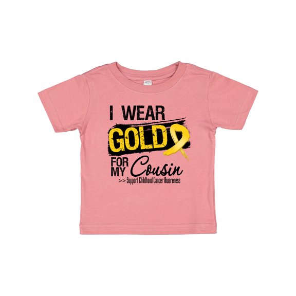 Inktastic Childhood Cancer Ribbon For My Cousin Boys or Girls Baby T-Shirt