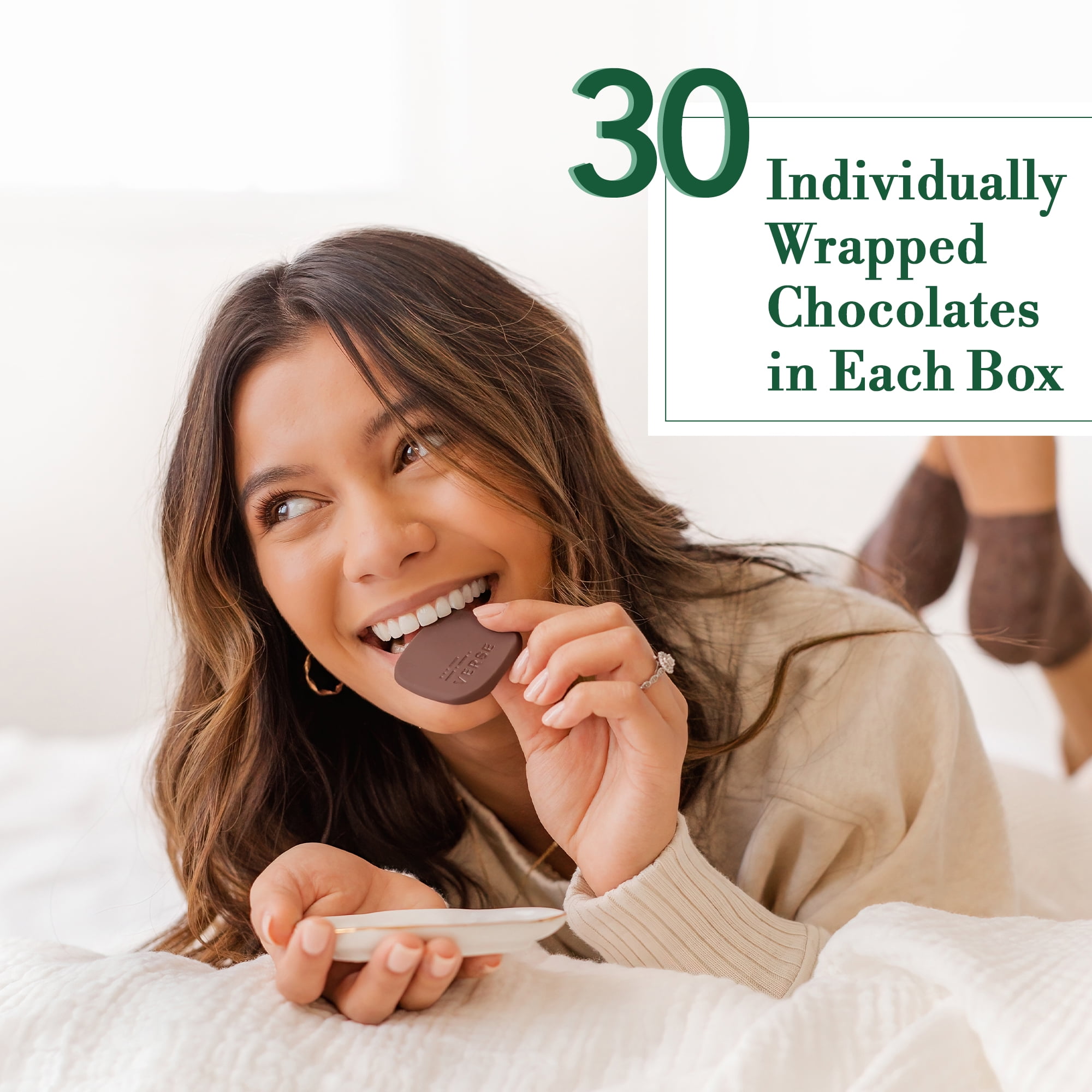 Verse 90% Dark Chocolate Mint Squares - Gluten Free, Keto Low Sugar Snack - Creamy Dark Cocoa - Only 1g Cane Sugar - Vegan Dark Fine Chocolates Squares - Individually Wrapped Chocolates (30 Count)