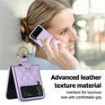 thumbnail image 4 of Fashion Leather Phone Case For Motorola Razr 50 40 Ultra Ring Holder Shockproof Cover, 4 of 5
