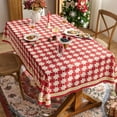 thumbnail image 7 of Yhmxh Christmas Round Tablecloth 48×48 Inch Round, Red and White Checkered Table Cloth, Waterproof Table Cover for Picnic Birthday Wedding Baby Shower Party Tablecloth, 7 of 7