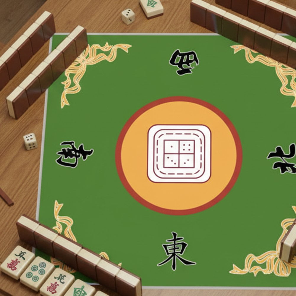 Slccxzc Mahjong Mat, Anti Slip and Noise Reduction Mahjong Table Cover Portable Game Mat for Mahjong, Poker, Card, Board & Tile Games