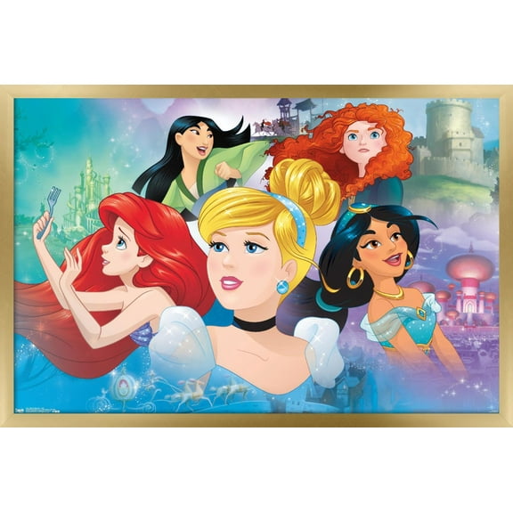 Disney Princess - Gaze Wall Poster, 22.375" x 34", Framed