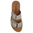 thumbnail image 2 of Soda Shoes Women Sandals Double Strap Functional Buckles Flip Flops HELLO-S Sand Beige Taupe 11, 2 of 2