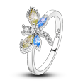 thumbnail image 1 of Anillos de plata 925 para mujer, joyería Popular de cristal azul, flor de Corazón Dorado, fiesta de boda, oro rosa, venta al por mayor, 1 of 4