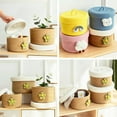 thumbnail image 3 of Jute Baskets - 3pcs Round Decorative Woven Storage Basket Set with Lids, 3 of 7