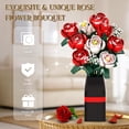 thumbnail image 5 of WIDELAND Roses Flowers Bouquet Building Set for Adults with Vase, 841PCS Red Rose  Botanical Collection Compatible with Lego，Mother's Day  Gifts for Her Women Wife Mom Girls Kids, 5 of 8