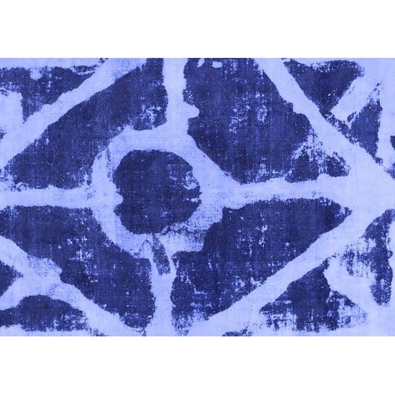 Ahgly Company Indoor Rectangle Abstract Blue Modern Area Rugs, 7' x 9'