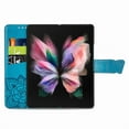 thumbnail image 5 of Mantto For Samsung Galaxy Z Fold 6 Wallet Case, Bling Diamond PU Leather Flip Wallet Case Hand Strap Butterfly Embossed Protective Flip Kickstand Card Holder Magnetic Closure Phone Cover,Blue, 5 of 12