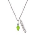 thumbnail image 1 of Delight Jewelry Silvertone Christmas Lights - Lime Green Resin Silvertone Forever Bar Charm Necklace, 23", 1 of 4