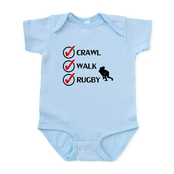 CafePress - Crawl Walk Rugby Body Suit - Baby Light Bodysuit, Size Newborn - 24 Months