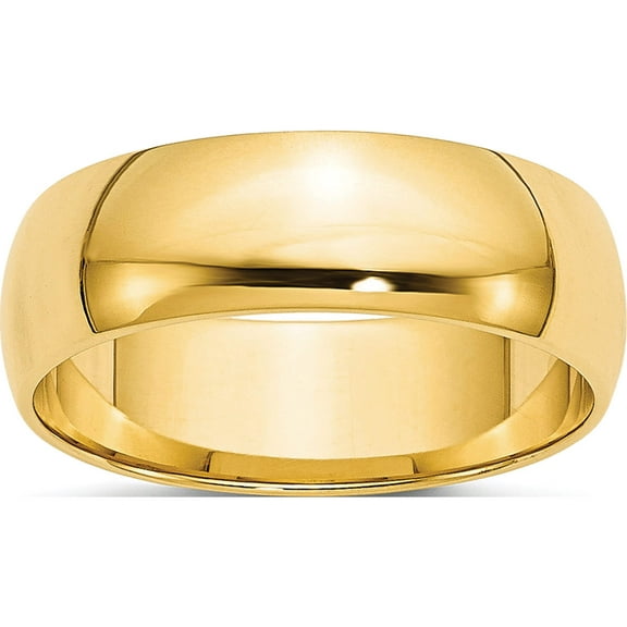 14K Yellow Gold 14Ky 6mm Ltw Half Round Band Size 4 Made In United States hrl060-4