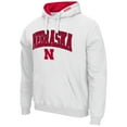 thumbnail image 2 of Men's Colosseum White Nebraska Huskers Arch & Logo 3.0 Pullover Hoodie, 2 of 3