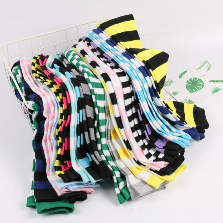 タイツ・ソックス ojos Scattered Graphic Stocking BSA099 Stibadium 4 Pack Womens Long Socks Striped Thigh High Socks