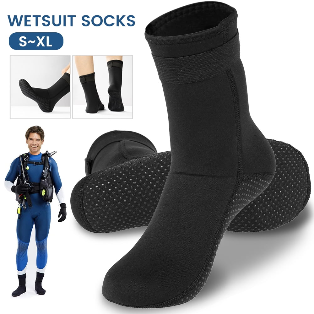 Black 1 Pair 3mm Warm Scuba Diving Snorkeling Surfing Swimming Socks Anti-Slip Waterproof Scuba Diving Boot Foot Protector XS, S, M, L, XL, XXL Water Socks for Men Women