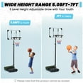 thumbnail image 6 of Naipo 28in Basketball Hoop Basketball Goal System Height Adjustable 5.1ft to 7ft Court for All Age Ranges Indoor Outdoor Use, 6 of 12