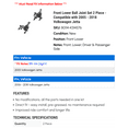 thumbnail image 2 of Front Lower Ball Joint Set 2 Piece - Compatible with 2005 - 2018 Volkswagen Jetta 2006 2007 2008 2009 2010 2011 2012 2013 2014 2015 2016 2017, 2 of 2