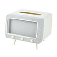 thumbnail image 2 of TV Shaped Tissue Box Cover with Phone Stand | Retro TV Design for Living Room & Bedroom | Holds Standard & Oversized Tissues | Multi-Functional ABS Plastic Storage for Kitchen Office, 2 of 7