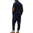 thumbnail image 3 of Men's Textured Knit Pullover Sweatshirt and Jogger Pants Set with Button Detail and Ribbed Cuffs for Casual Wear, 3 of 3