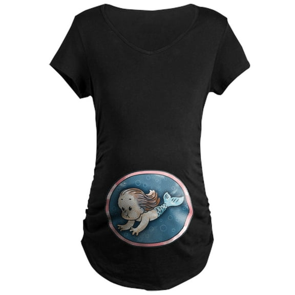 CafePress - Mermaid Brunette Maternity Dark T Shirt - Maternity Dark T-Shirt