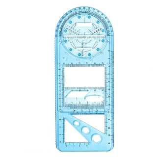 Homelove Multifunctional Geometric Ruler, 2 Pcs Geometric Drawing Template  Measuring Tool Plastic Mathematics Drawing Ruler, Draft Rulers for Student  School Office Supplies and Building Supplies 