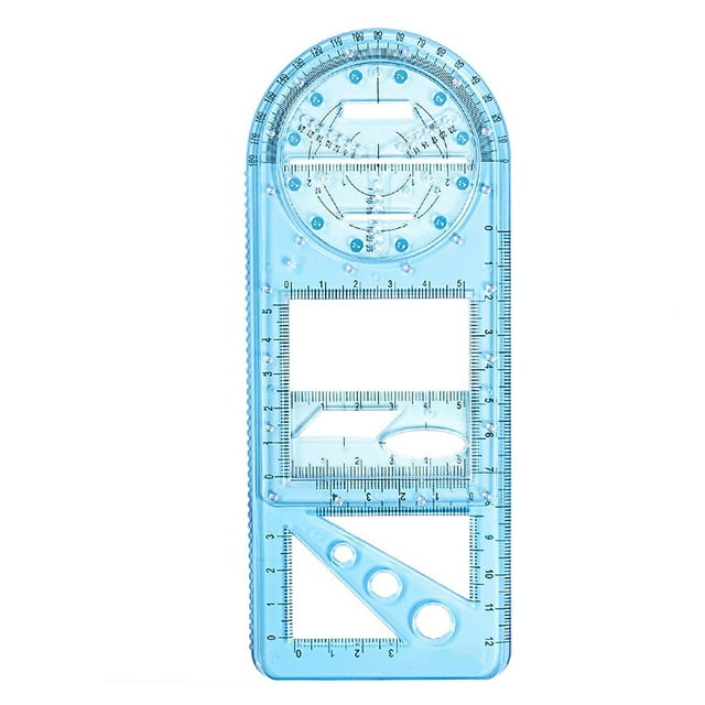 Uklsqma Règle de Mathématiques Multifonctionnelle pour Étudiants / Gabarit de Dessin Rotatif Transparent / Design Fin en Plastique Durable / Pochoir Ovale et de Construction / Outil de Mise en Page pour Enfants