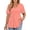 Coral, variant on Women Plus Size Tops Dressy Lace V Neck Shirts Casaul Short Sleeve Tunic Blouses