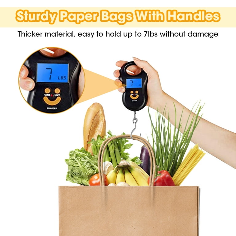 Paper Bags with Handles for Shopping & Restaurant Takeout