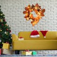 thumbnail image 4 of Guanhe Fall Wreath Autumn Front Door Maple Leaf Wreath Harvest Wreath, Round Leaves Fall Decorations for Outside Indoor Wall Window Festival Decor, 4 of 7