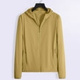 thumbnail image 2 of BADHUB Men's UPF 50+ Sun Protection Hooded Shirts Zipper Pocket Outdoor Hiking Fishing Athletic Workout Lightweight Quick Dry Hoodies Gold, 2 of 9
