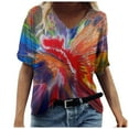 thumbnail image 2 of Puntoco Moda Mujer Verano Impreso Manga Corta Cuello Redondo Camiseta Casual Camisetas Puntoco Puntoco-1822, 2 of 3