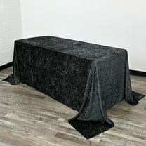 YOUR CHAIR COVERS - 90 x 132 Inch Rectangular Crushed Velvet Tablecloth for Weddings, Quinceanera, Events or Baby Shower - Black