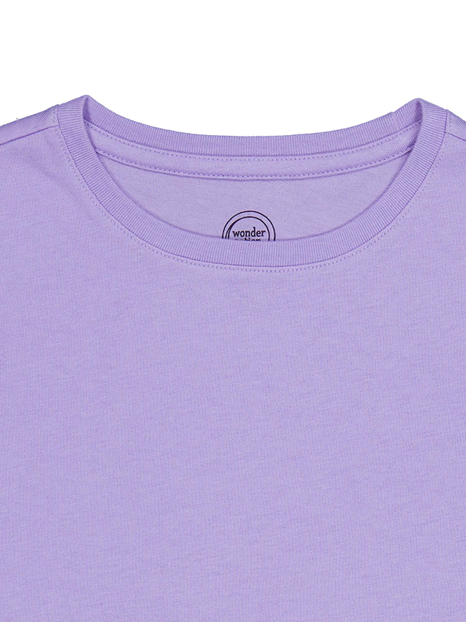 Wonder Nation Girls Kid Tough Tee with Short Sleeves, Sizes 4-18 & Plus