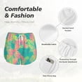 thumbnail image 6 of Lsque Colorful Palm Leaves Printed Women's Running Shorts with Liner Pockets,Elastic Quick Dry Workout Athletic Gym Yoga Shorts,Womens High Waist Shorts-Medium, 6 of 9