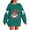 #0011-Light Blue, variant on Uootdi Christmas Oversized Sweatshirt for Women Xmas Trees Graphic Pullover with Bowknots Drop Gift Shoulder Cute Tops Holiday Clothes