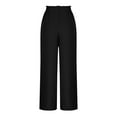 thumbnail image 4 of Annhoo Womens Casual Pants Drawstring Elastic Waist Wide Leg Trousers with Pockets Trendy Loose Business Comfy Bottoms, 4 of 7