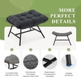 thumbnail image 2 of RADIATA 2-Pack Patio Wicker Ottoman Footrests with Adjustable Feet, All-Weather Outdoor Indoor Foot Stools Metal Frame, 220lb Capacity for Porch, Balcony, Living Room, Gray, 2 of 7