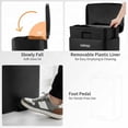 thumbnail image 3 of Garvee Kitchen Trash Can, 13 Gal / 50 L Stainless Steel Large Garbage Can with Quiet Soft-Close Lid, Step-on Kitchen Metal Trash Bin with Removable Inner Bucket for Living Room Office Garage,Black, 3 of 7