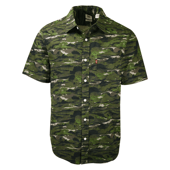 Levi's Men's Green Camouflage S/S Woven Shirt