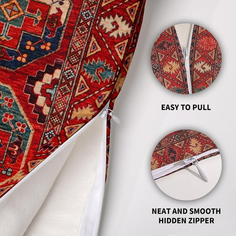 Set Of 2 Red Boho Chic Printed Pillow Covers Set Of 2 Red Boho Chic Printed Pillow Covers