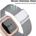 thumbnail image 2 of Bandas de metal compatibles con Fitbit Versa/Fitbit Versa 2 Band para mujeres y hombres, pulsera ajustable de malla de acero inoxidable para Fitbit Versa 2/Versa/Versa Lite SE, oro rosa, 2 of 8