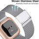 thumbnail image 2 of Bandas de metal compatibles con Fitbit Versa/Fitbit Versa 2 Band para mujeres y hombres, pulsera ajustable de malla de acero inoxidable para Fitbit Versa 2/Versa/Versa Lite SE, oro rosa, 2 of 8