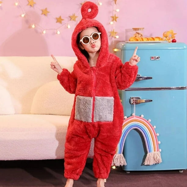 Teletubbies-Pijama de Anime para niños, figura de Tinky Winky Dipsy laa-laa Po, disfraces de Cosplay, mono grueso y cálido para padres e hijos